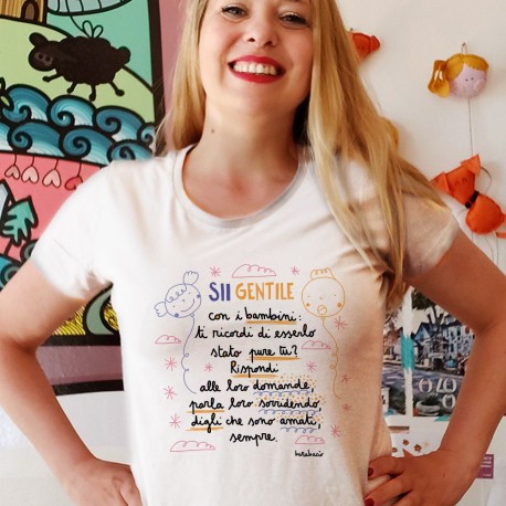 Sii gentile con i bambini | T-shirt donna Burabacio