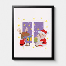 Babbo Natale e la renna | Stampa