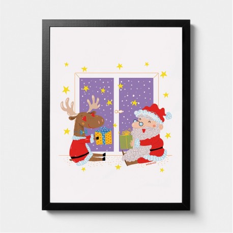 Babbo Natale e la renna | Stampa