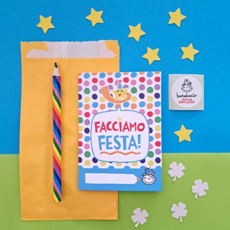 Facciamo festa kit matitone e bustina | Mini activity book