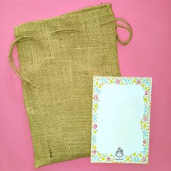 Sacchetto iuta piccolo con biglietto | Confezioni regalo