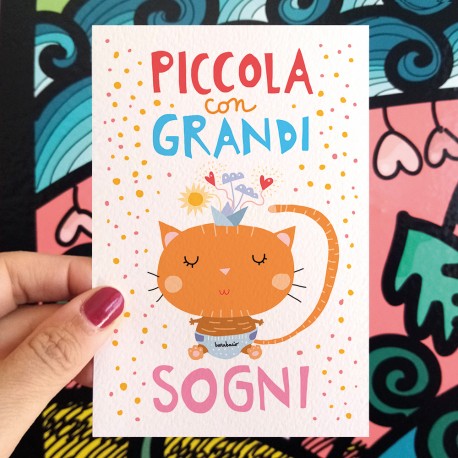 Piccola con grandi sogni | Biglietto di auguri bambina